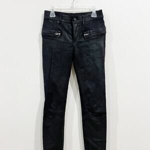 RTA Edgy Biker Inspired Rock and Roll Skinny 100% lambskin stretch leather Pants